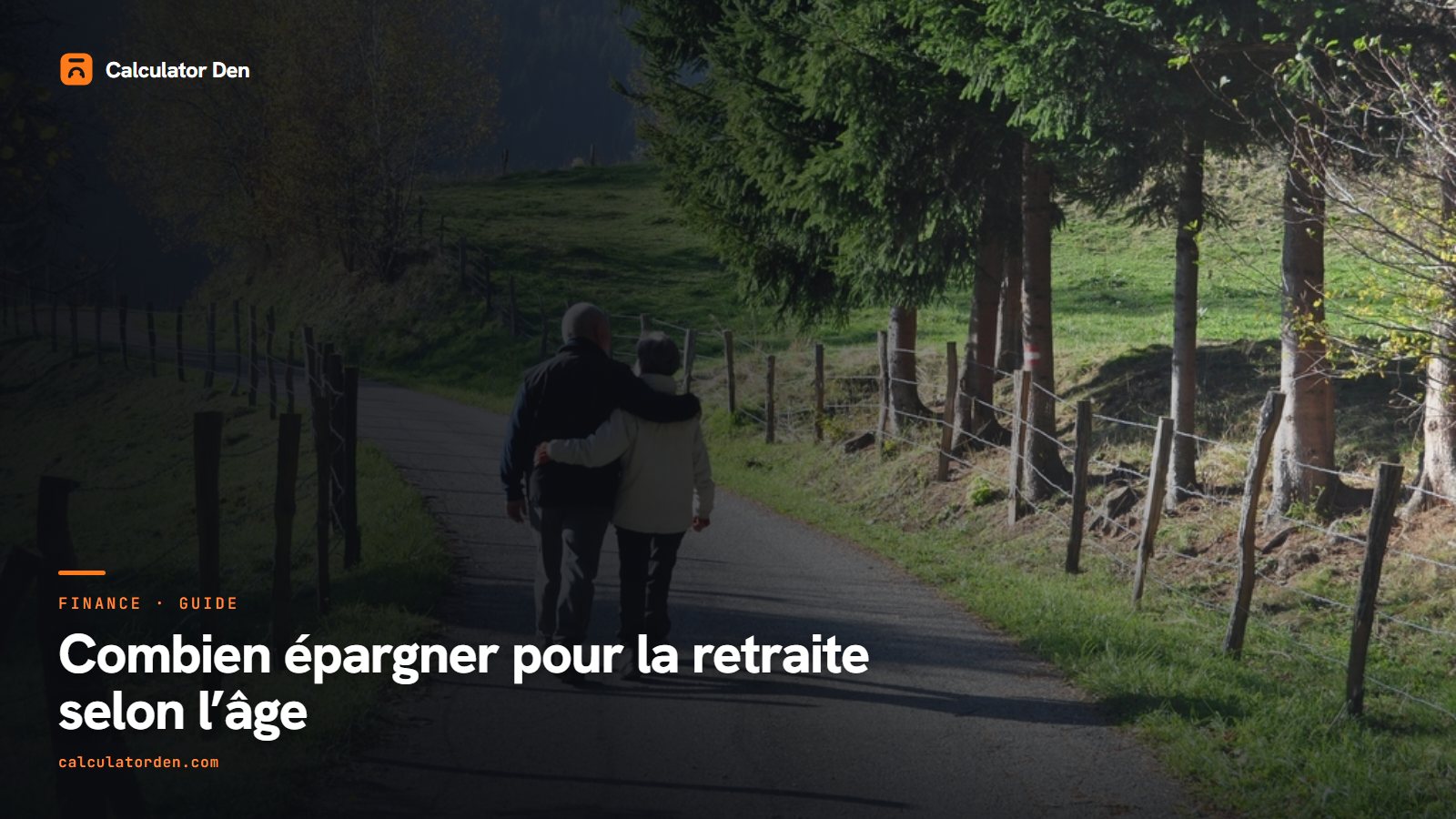 Un couple de personnes âgées marchant sur un chemin de campagne, illustrant l'épargne retraite
