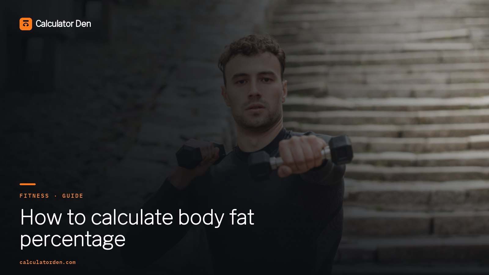 A person training with dumbbells outdoors, representing tracking body fat percentage and fitness