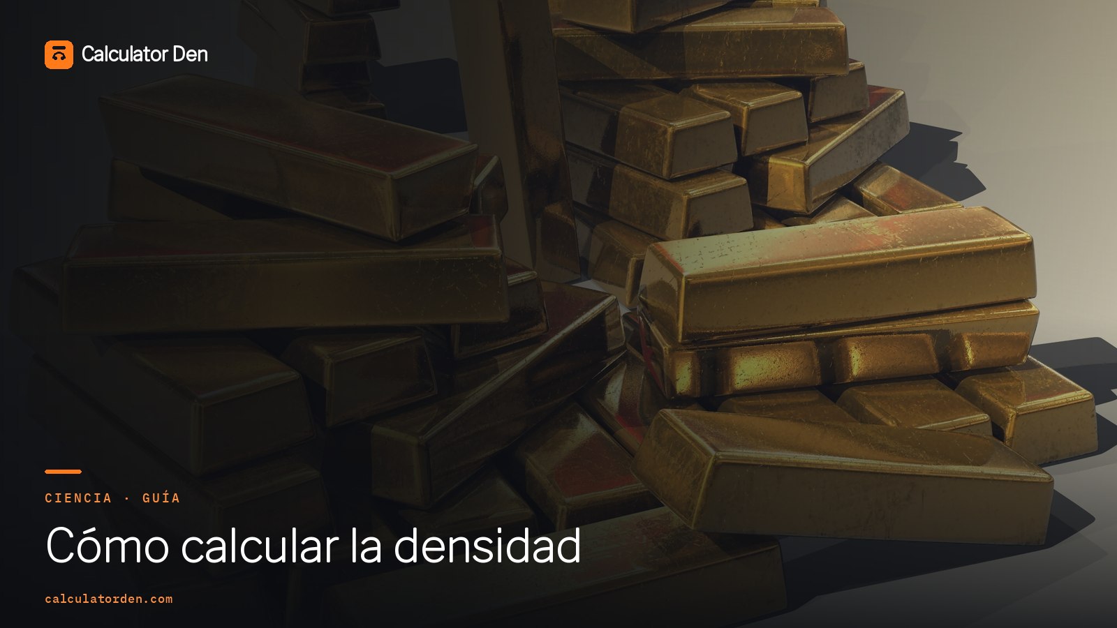 Una pila de lingotes de oro, el material más denso de la tabla, que ilustra cómo la densidad concentra mucha masa en poco volumen