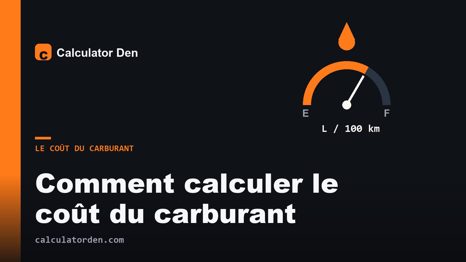 Le tableau de bord d'une voiture et une pompe à carburant, pour illustrer comment calculer le coût du carburant d'un trajet