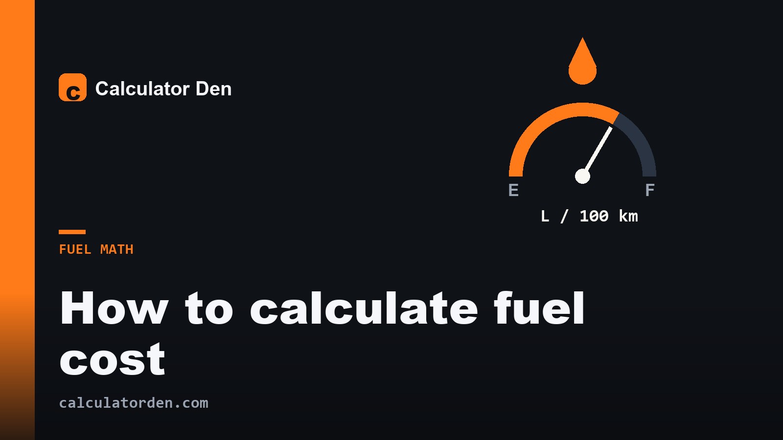 A car dashboard and a fuel pump, illustrating how to work out the fuel cost of a journey