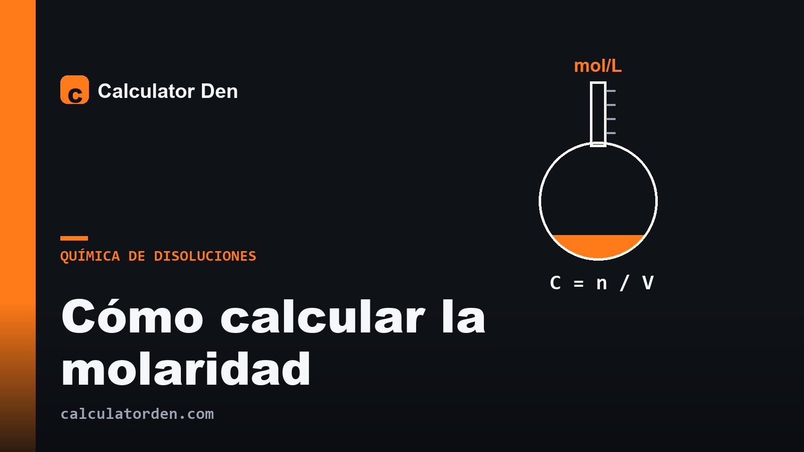 Un matraz aforado y un soluto sobre una mesa de laboratorio, para ilustrar cómo calcular la molaridad de una disolución