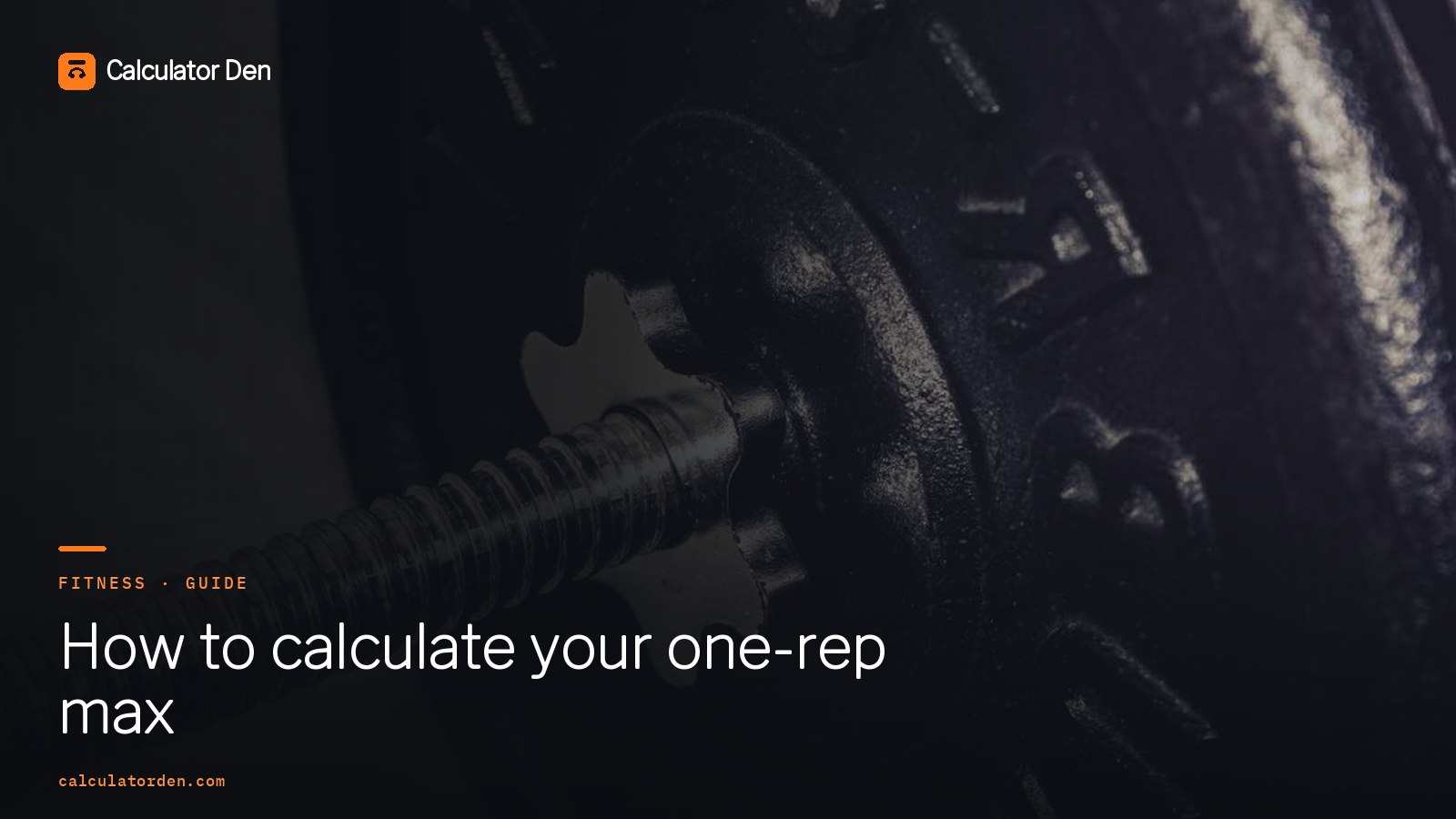 A loaded barbell on a gym floor, representing calculating a one-rep max from a heavier set
