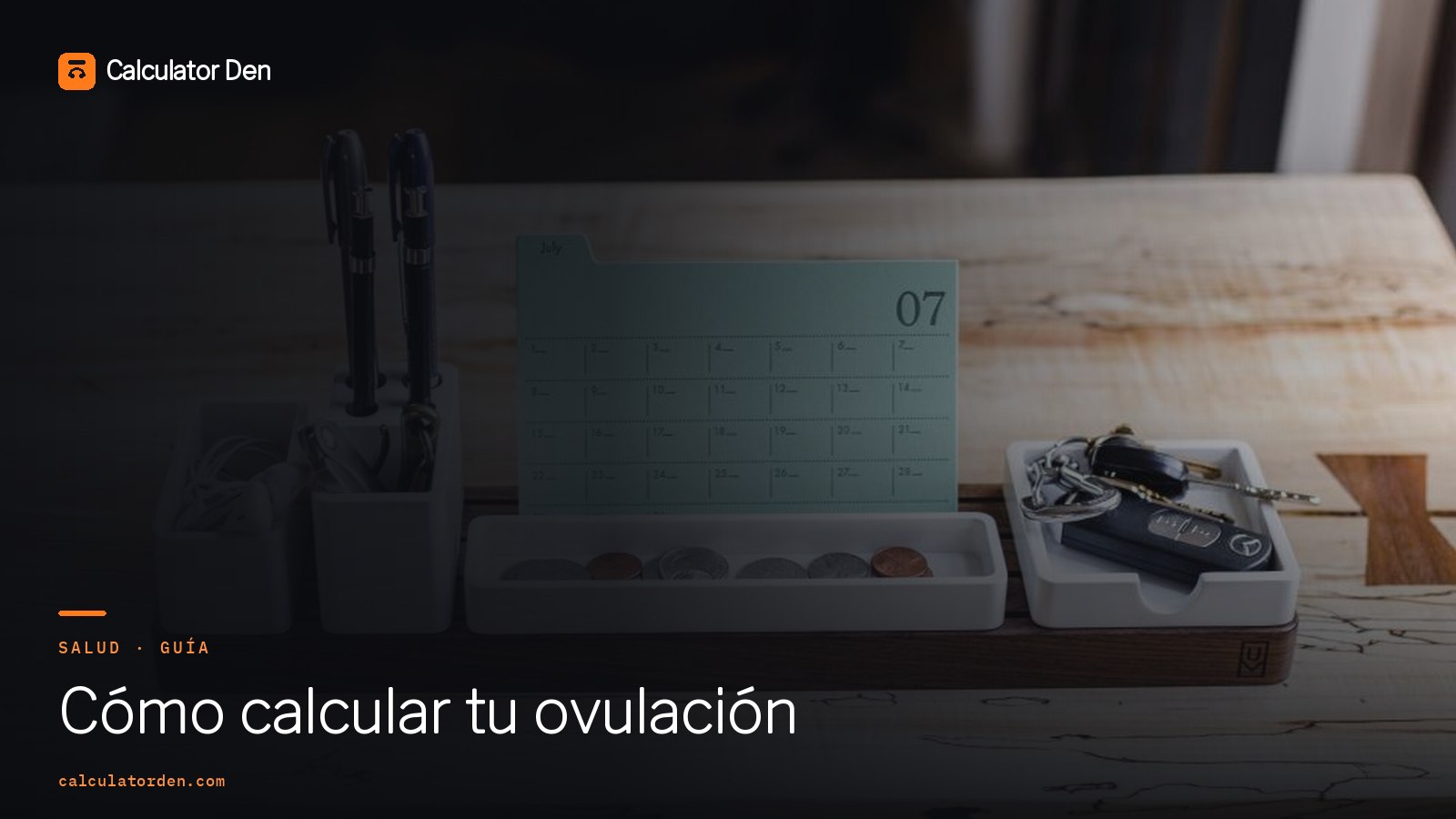 Un calendario con un ciclo marcado, usado para calcular la ventana fértil y el día de ovulación