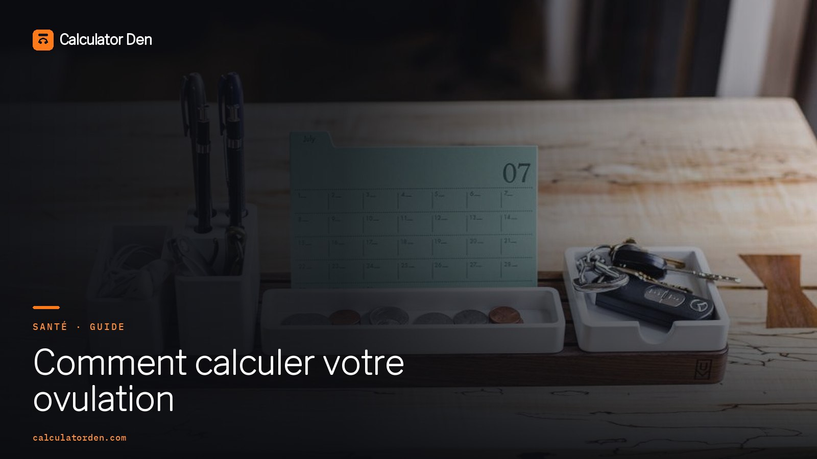 Un calendrier avec un cycle marqué, servant à déterminer la fenêtre de fertilité et le jour d'ovulation