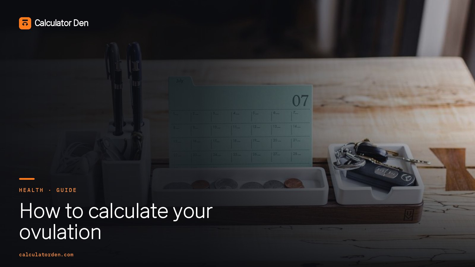 A calendar with a cycle marked, used to work out the fertile window and ovulation day