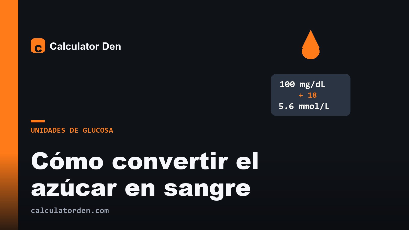 La lectura de un glucómetro junto a las dos unidades de azúcar en sangre, mg/dL y mmol/L, para ilustrar cómo convertir entre ellas